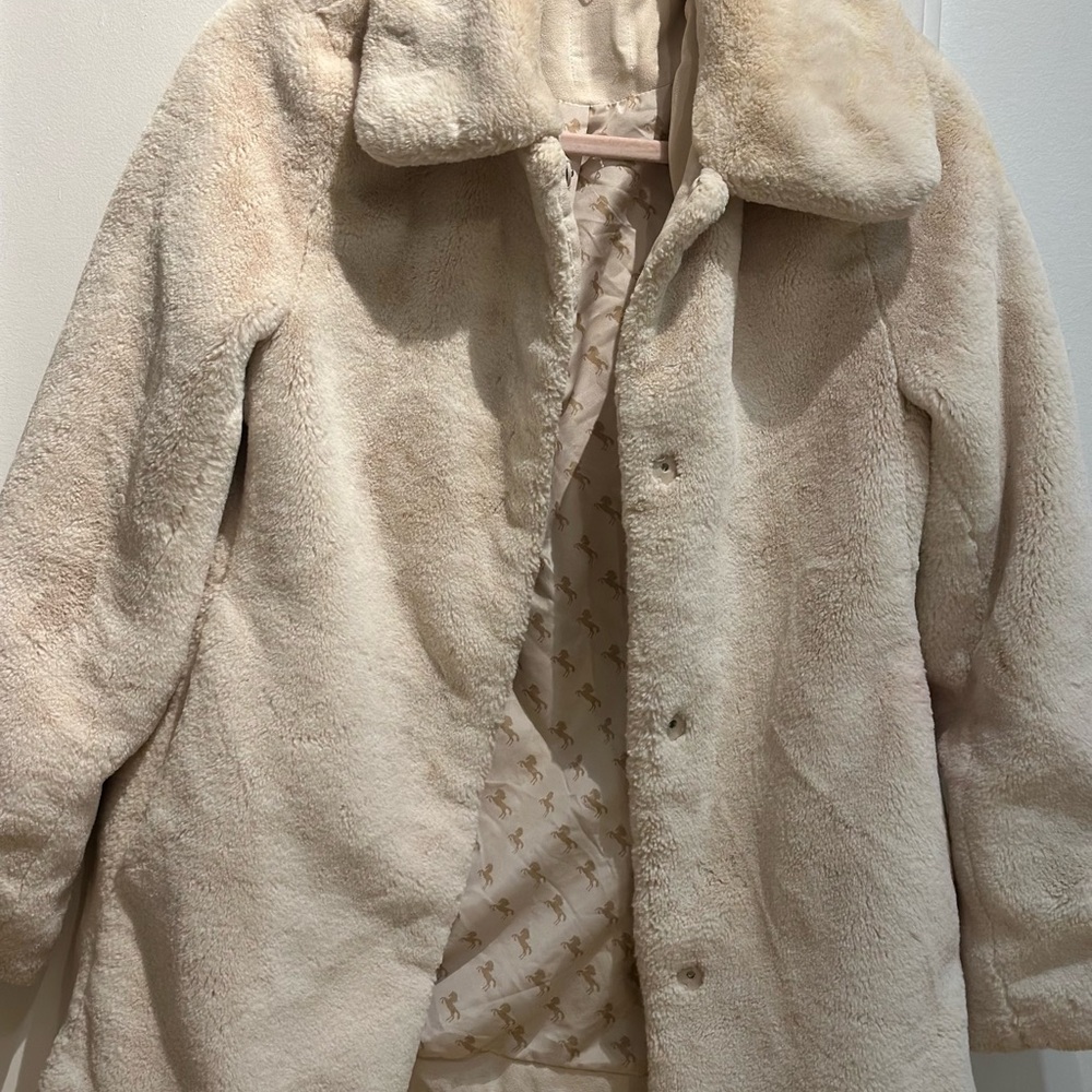 Cream Faux Fur Coat